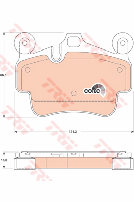 ผ้าเบรค - หน้า PORSCHE 911 (997) CARRERA ปี 2004-2007 / TRW-COTEC