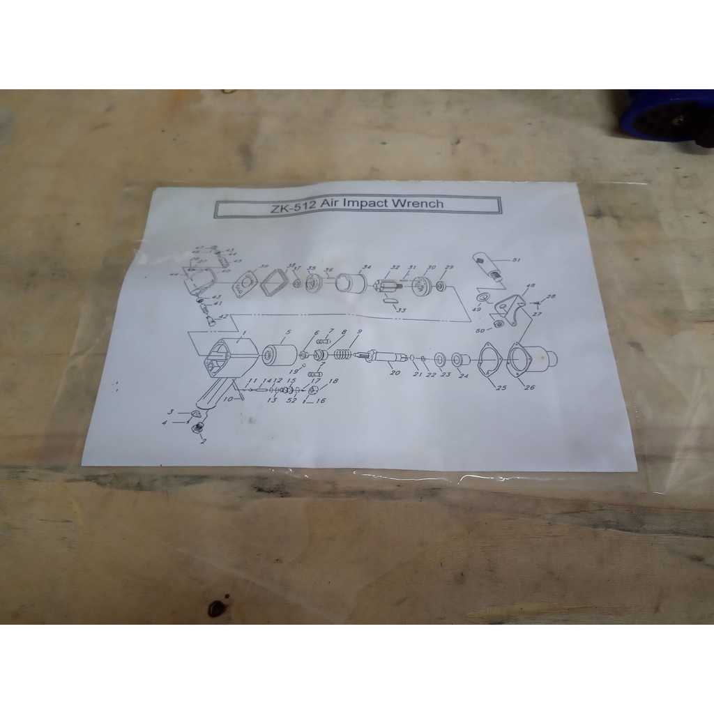 บล็อคลม ZK-512 ขนาด 1" พร้อมหัวต่อ (Air Impact Wrench)