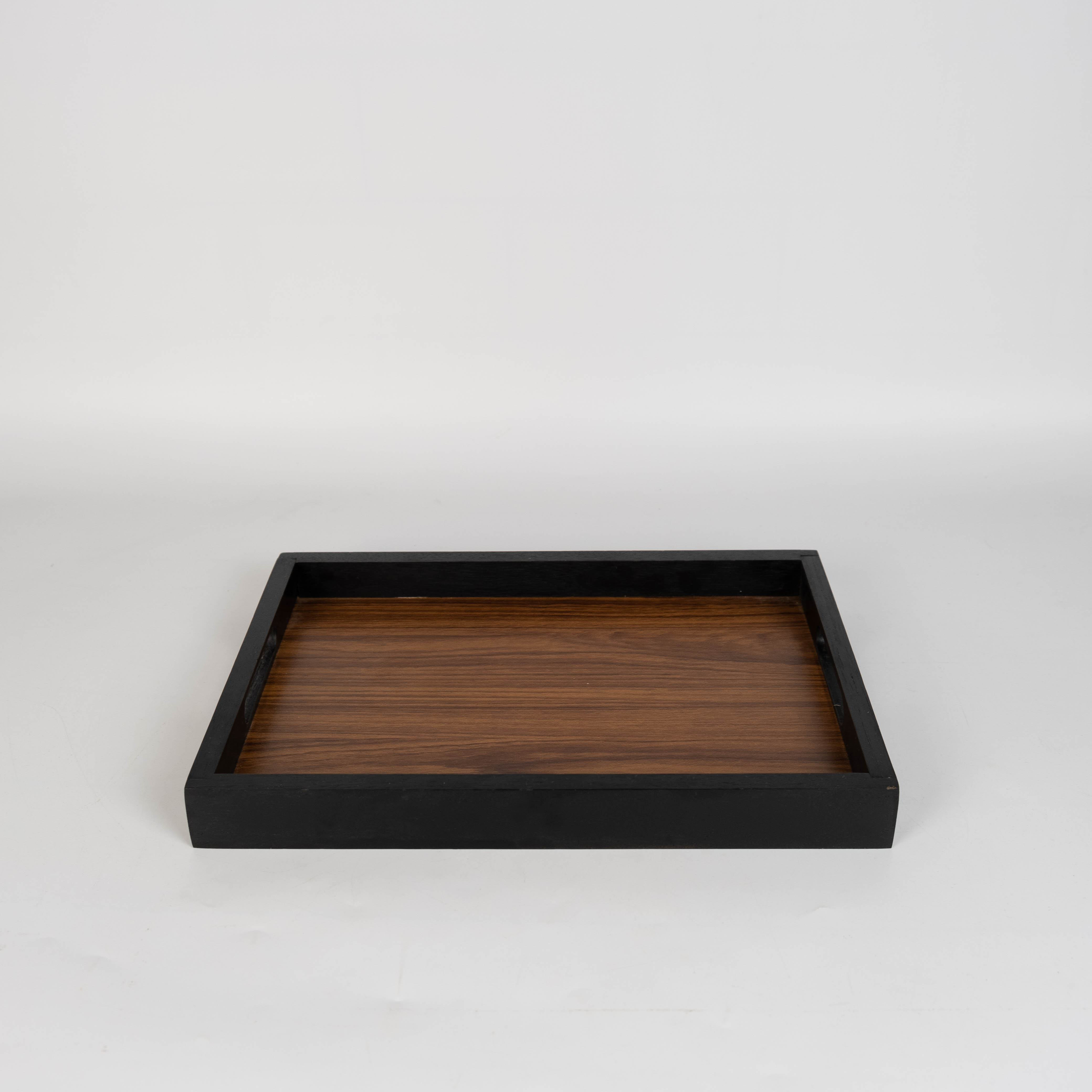 MINIWOOD ถาดเสิร์ฟ สี่เหลี่ยม ถาดไม้ ขอบดำ Wooden Tray