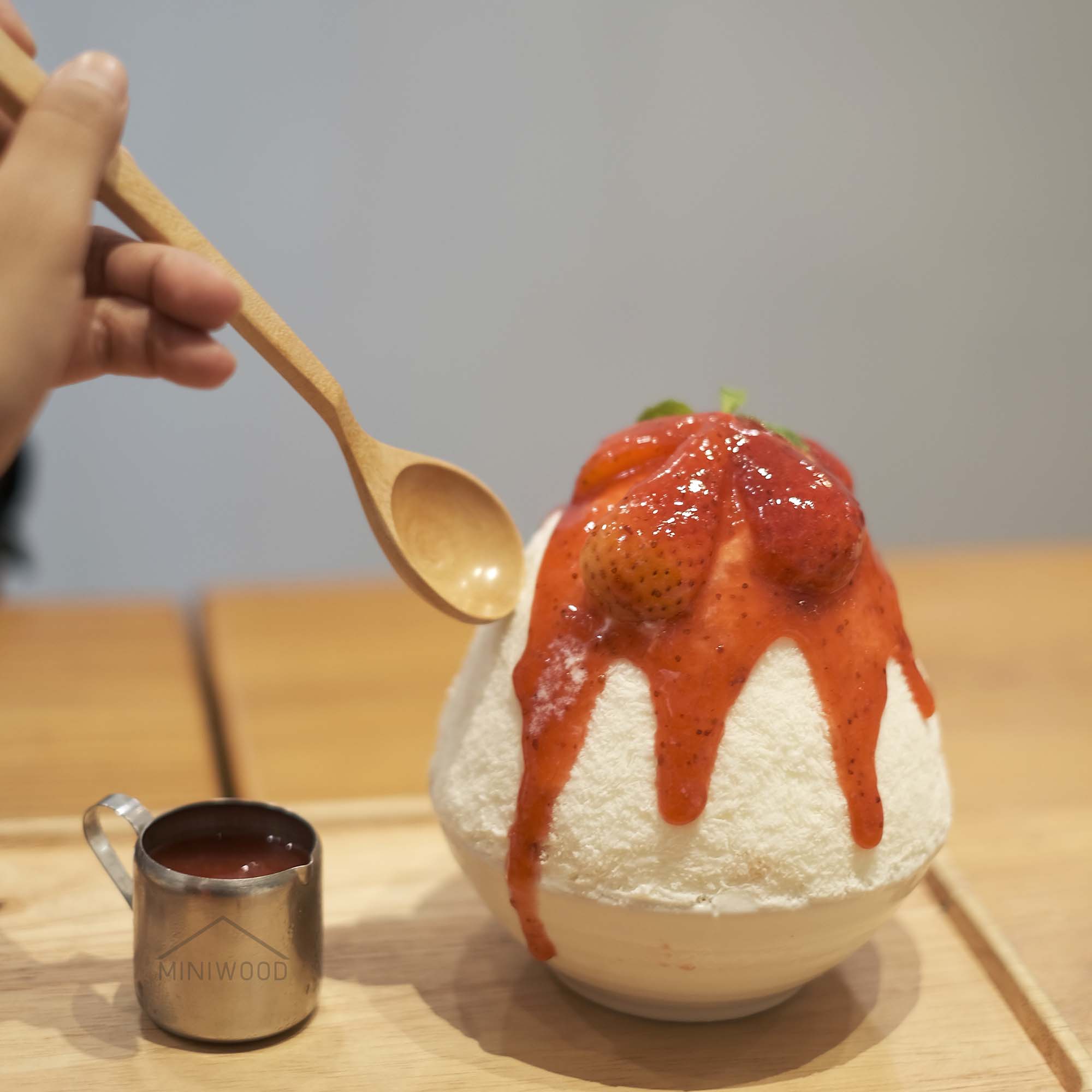 MINIWOOD ช้อนของหวาน ช้อนไม้ แบบยาว