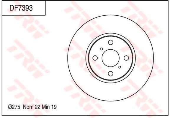 จานดิสเบรค TRW (หน้า) TOYOTA YARIS 1.5 ปี 2005 on
