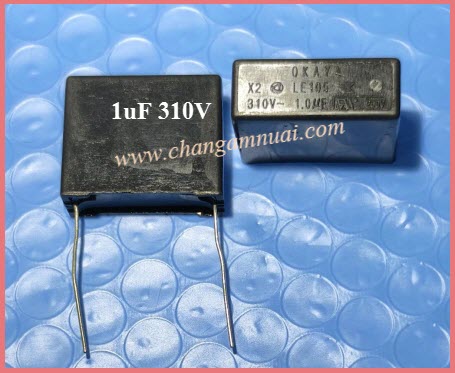 LE105 OKAYA 1uf310V คาปา 310V1.0UF คาปาบอร์ดแอร์ กว้าง 10 x ยาว 26 x สูง 20 มิล