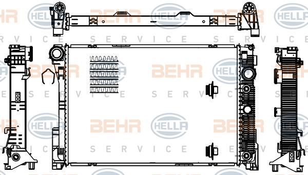 BEHR-P หม้อน้ำ BENZ C(W204), E(W212) ดีเซล,A207,C207,C218 (4ท่อ)