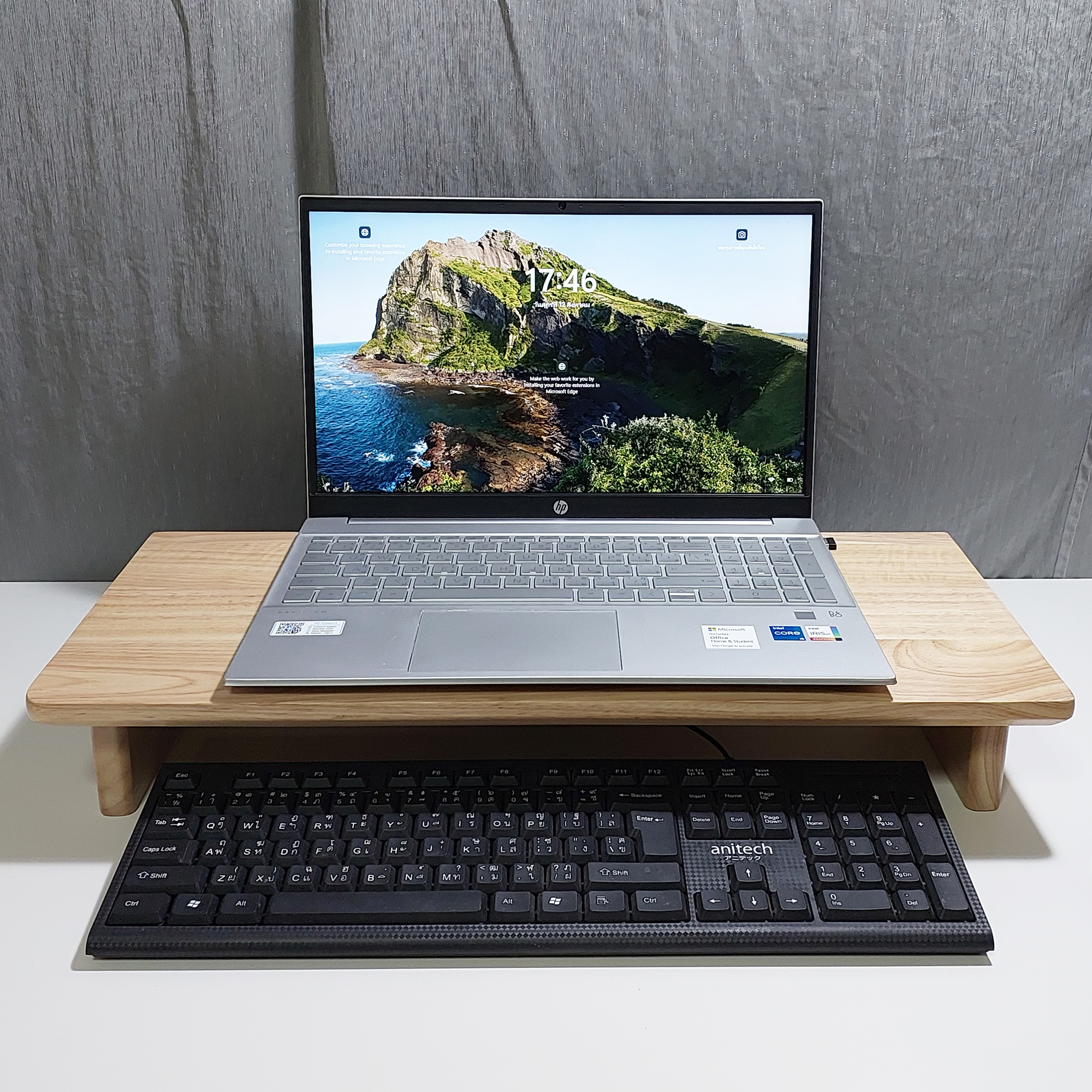 MINIWOOD ชั้นวางจอคอม ที่วางจอคอม ชั้นไม้ ทำจากไม้จริงทุกชิ้น Monitor stand