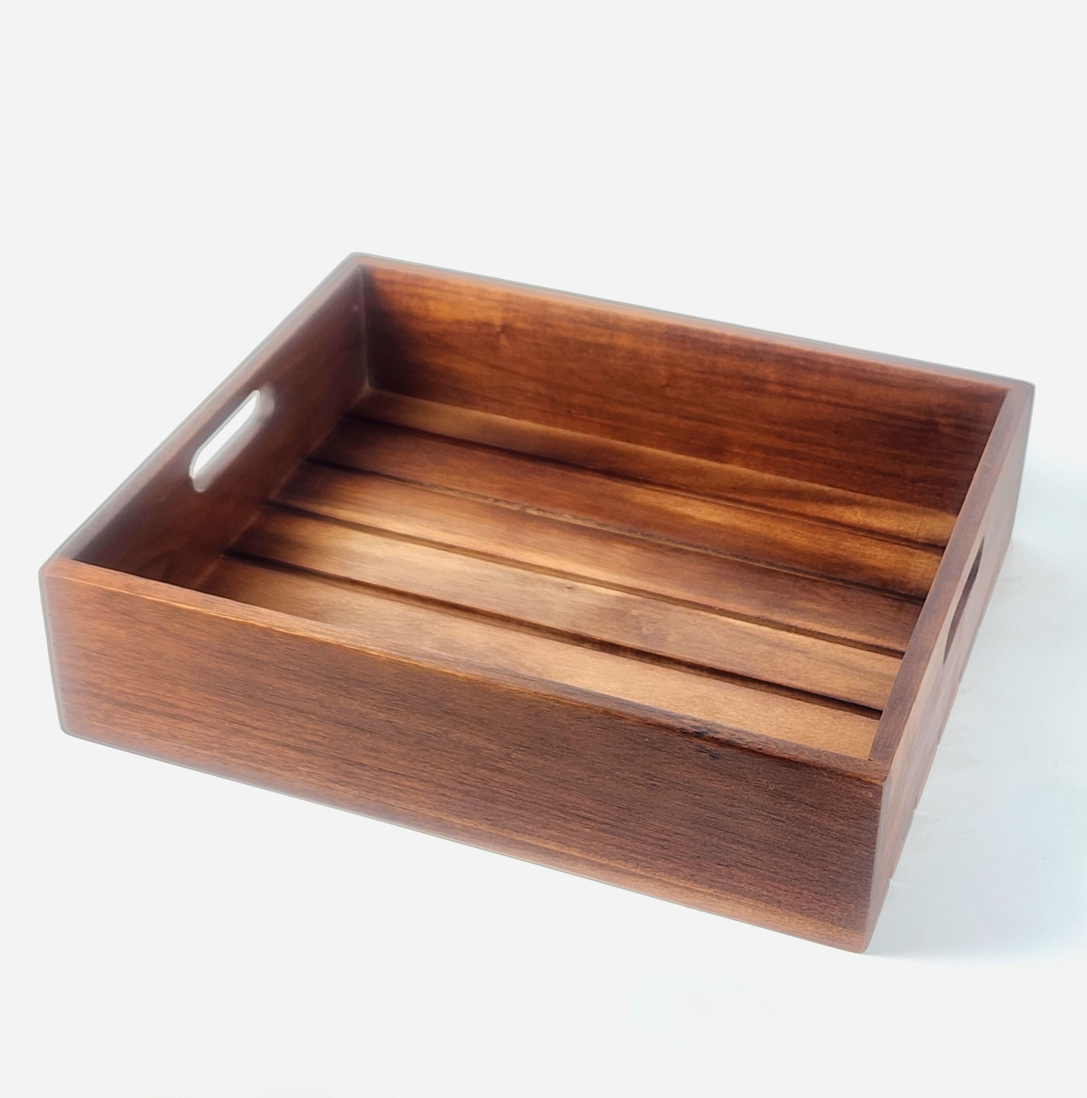 MINIWOOD ถาดไม้ระแนง ลังไม้ ลังผลไม้ ถาดเสริฟไม้จามจุรี wooden box