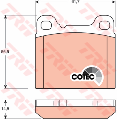 ผ้าเบรค (หลัง) VOLVO 850 2.3 , 2.4 ปี 1994-1998 (TRW-COTEC)