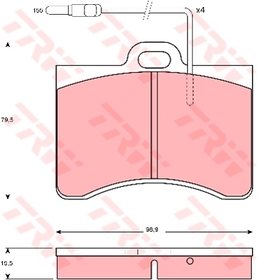 ผ้าเบรค TRW ล้อหน้า Citroen CX 2.0 และ 2.4 ปี 1977-1990 COTEC (GDB165)