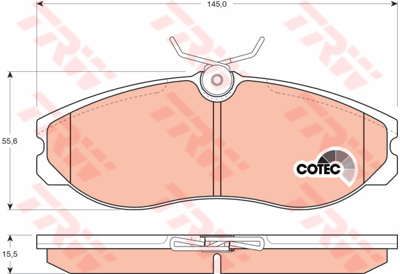 ผ้าเบรค TRW ล้อหน้า NISSAN Terrano II 4WD (R20) ปี 1995 on DTEC (GDB1113)