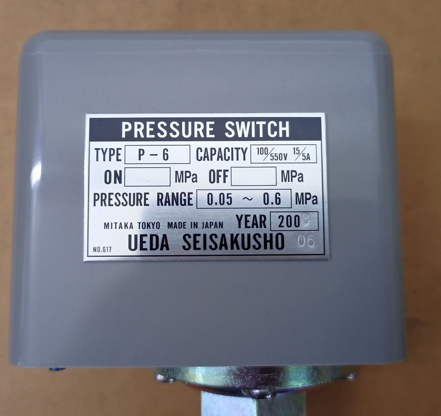 สวิทช์แรงดันอัตโนมัติ ใช้สำหรับ น้ำ ลม น้ำมัน UEDA รุ่น P-6