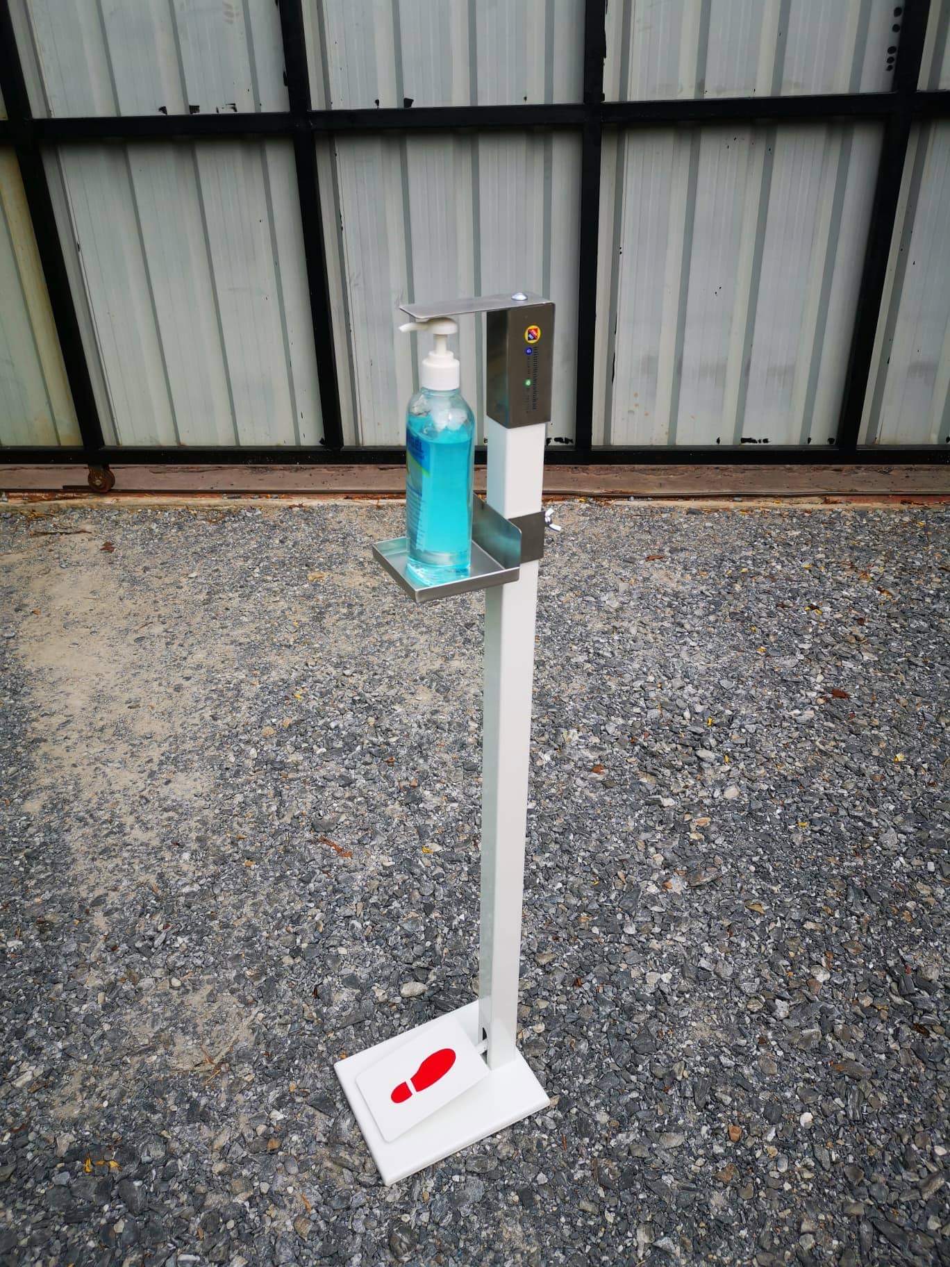 อุปกรณ์จ่ายแอลกอฮอล์แบบเท้าเหยียบ วัสดุเหล็กพ่นสีอบอย่างดี (A)