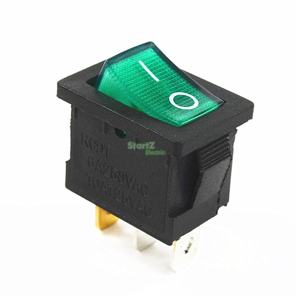 Green Button On-Off 3Pin