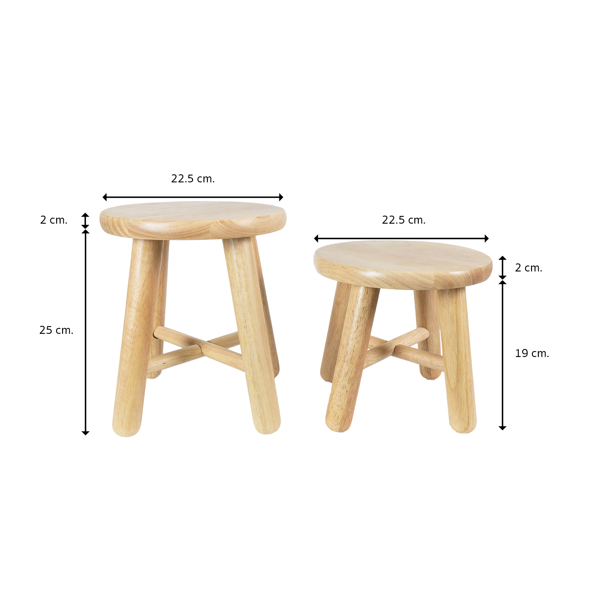 MINIWOOD เก้าอี้เตี้ย ผลิตจากไม้ยางพารา