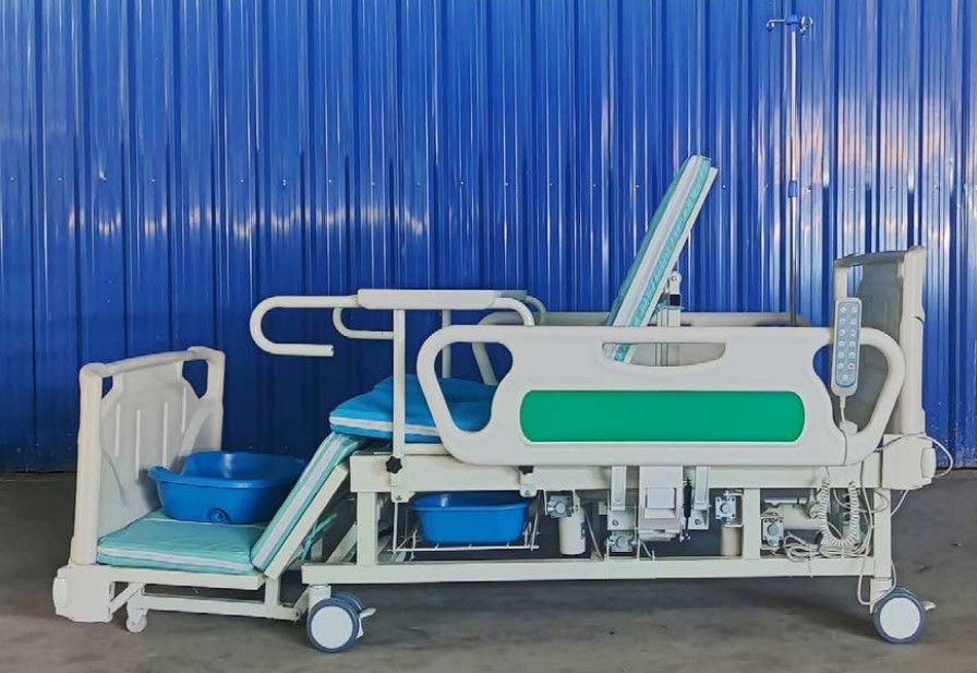 เตียงผู้ป่วยระบบไฟฟ้า 5 ฟังก์ชั่น ราวกั้นปีกนก ABS รุ่น 04-D3P-h
