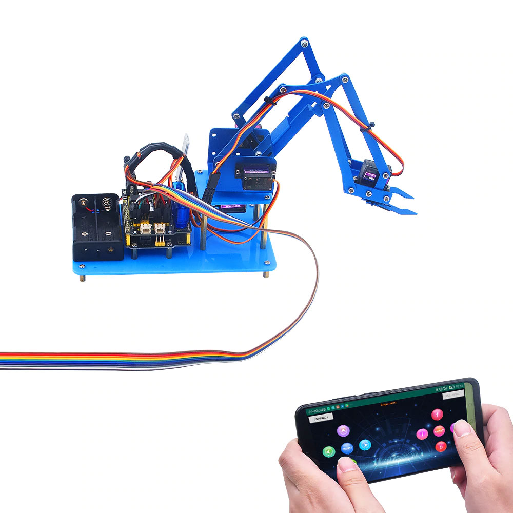 ชุดแขนกล Arduino ควบคุมผ่านจอยสติ๊ก และ แอพมือถือ