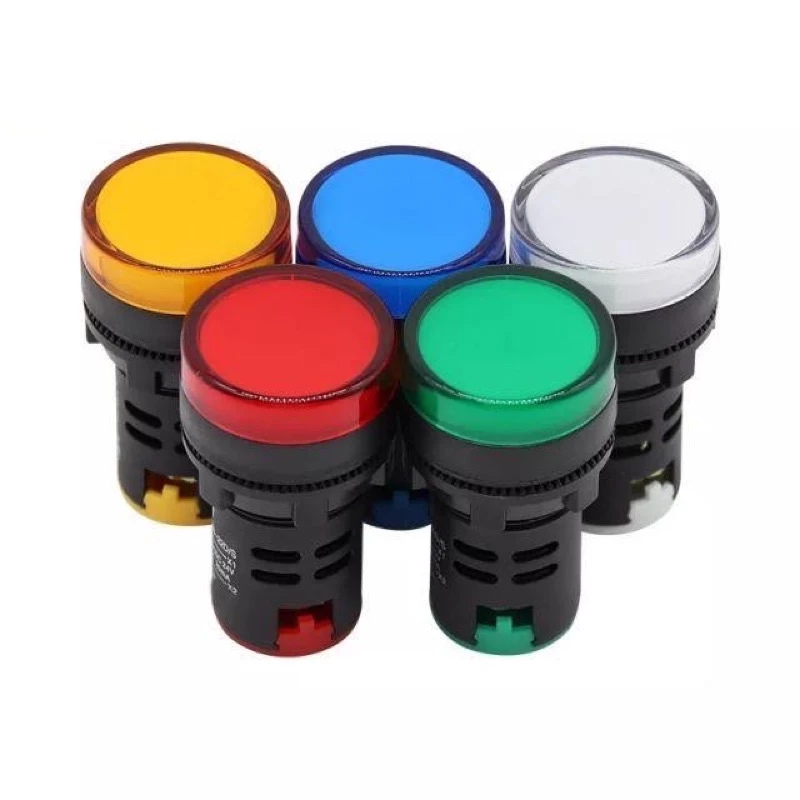 Pilot lamp LED 22mm ไพล็อตแลมป์ แดง/เหลือง/เขียว/น้ำเงิน/ขาว 12V