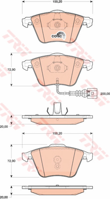 ผ้าเบรคหน้า AUDI TT 1.8 (8J3 , 8J9) ปี 08'-14' TRW COTEC