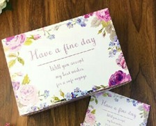 กล่องใส่ขนม Have a fine day สีม่วง(10ใบ/แพ็ค)