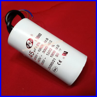 Senju CBB60 คาปาซิสเตอร์ 45uF450V แบบมีสาย เกรดA