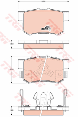 ผ้าเบรค-หลัง Honda CRV G3 ปี 2008-2012 (TRW-DTEC)