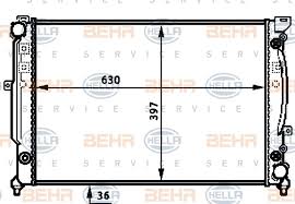 BEHR-P หม้อน้ำ VAG AUDI A4(B5) 2.4 V6, A6(C5) 2.4 ปี 1999 (ท่อคลิปล๊อคบน-ซ้าย/ล่าง-ขวา)