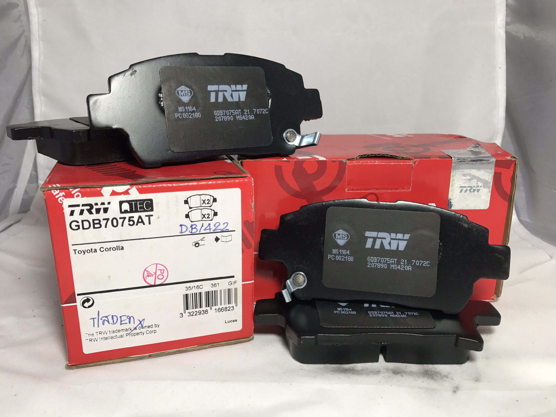 ผ้าเบรค Vios ปี 2002-2007 (คู่หน้า) / TRW-ATEC