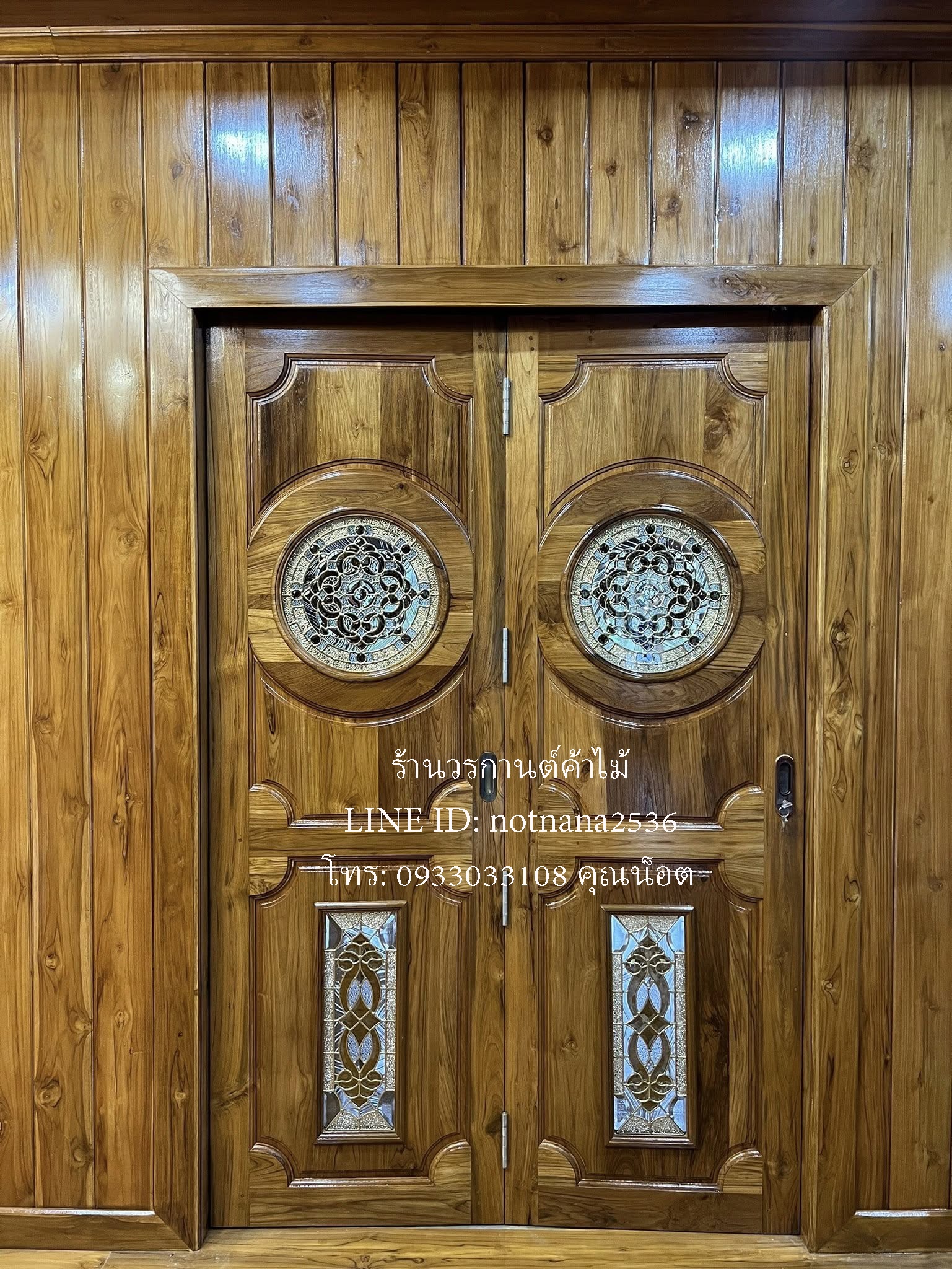ประตูไม้สักเกรดA,B รหัส855