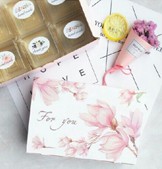 กล่องใส่ขนมลายดอกไม้ For you(10ใบ/แพ็ค)