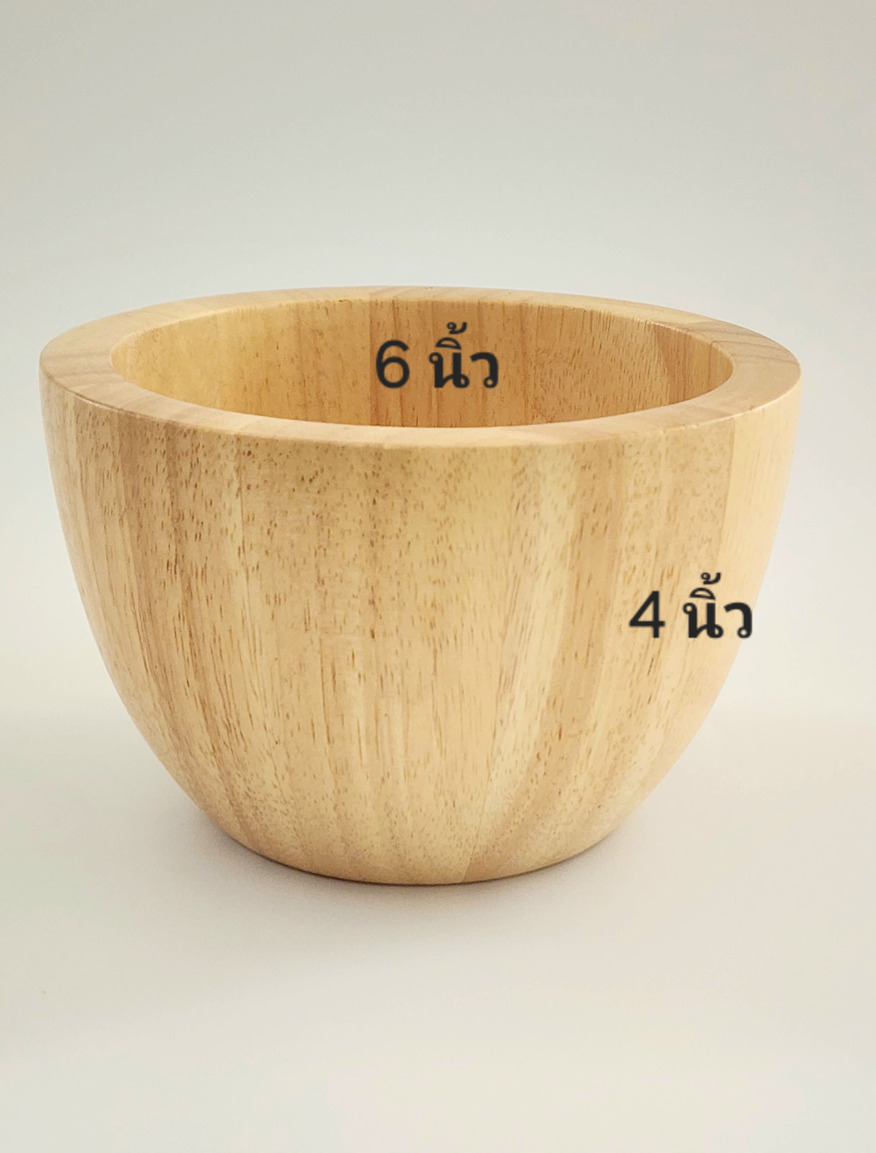MINIWOOD ถ้วยไม้ ชามไม้ Rubber wood cup 6*4 นิ้ว ขอบหนา0.5 นิ้ว