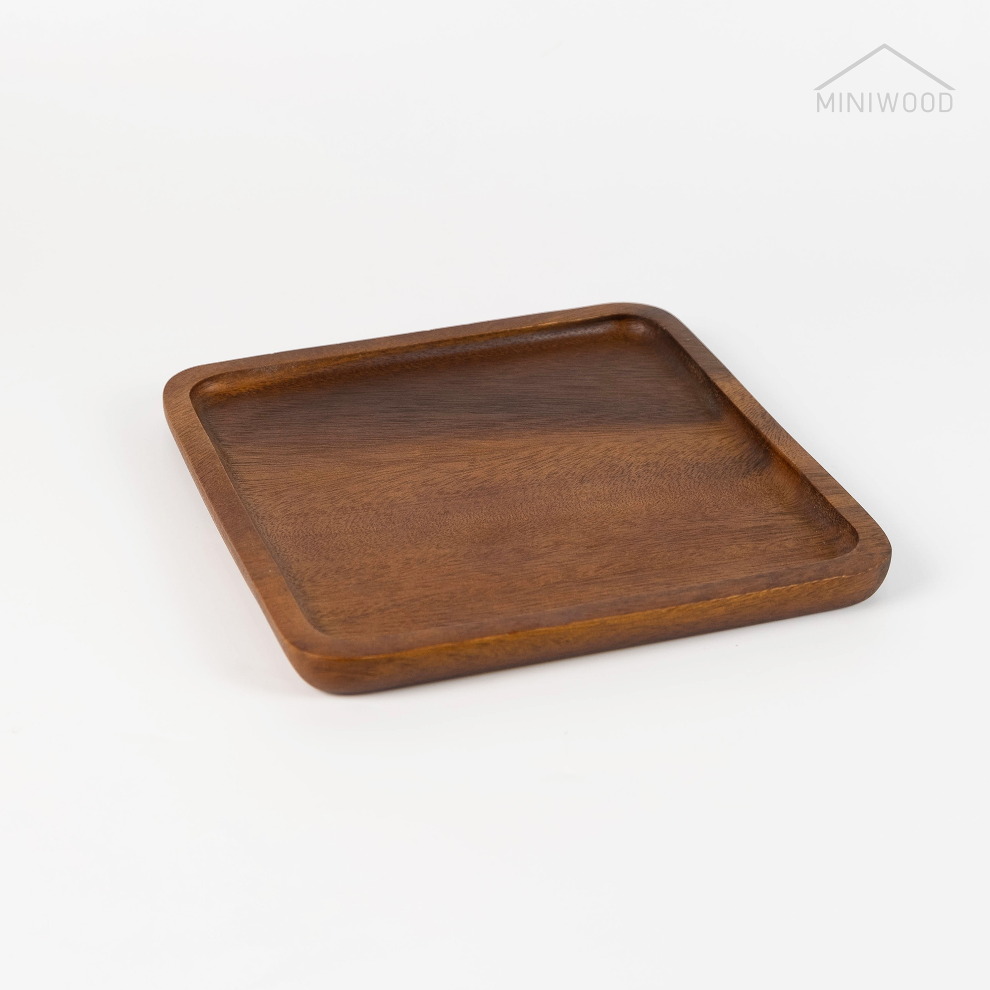 MINIWOOD จานไม้ สี่เหลี่ยมจัตุรัส จานไม้ใส่อาหาร ถาดไม้ Wooden plate ไม้จามจุรี