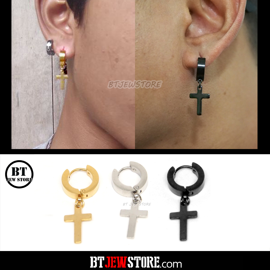 จิวห่วงกางเขน สีดำ (ชิ้น)
