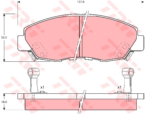 ผ้าเบรค-หน้า Honda CRV 2.0 ปี 1996-2002 (TRW-DTEC)