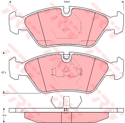 ผ้าเบรค TRW ล้อหน้า BMW Series5 520i (E28) ปี 1981-1988 COTEC (GDB298)