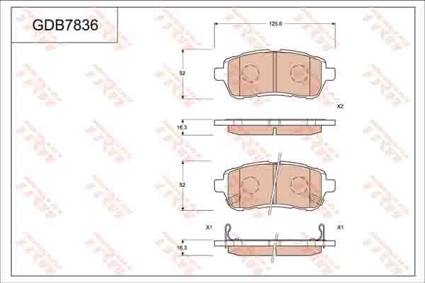 ผ้าเบรค-หน้า ford fiesta 1.3 ปี 2011-2013 (TRW-DTEC)