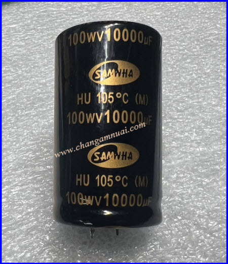 Samwha 100V10000uF 35x60 MM. คาปาซิสเตอร์เครื่องขยายเสียง 105°C องศา