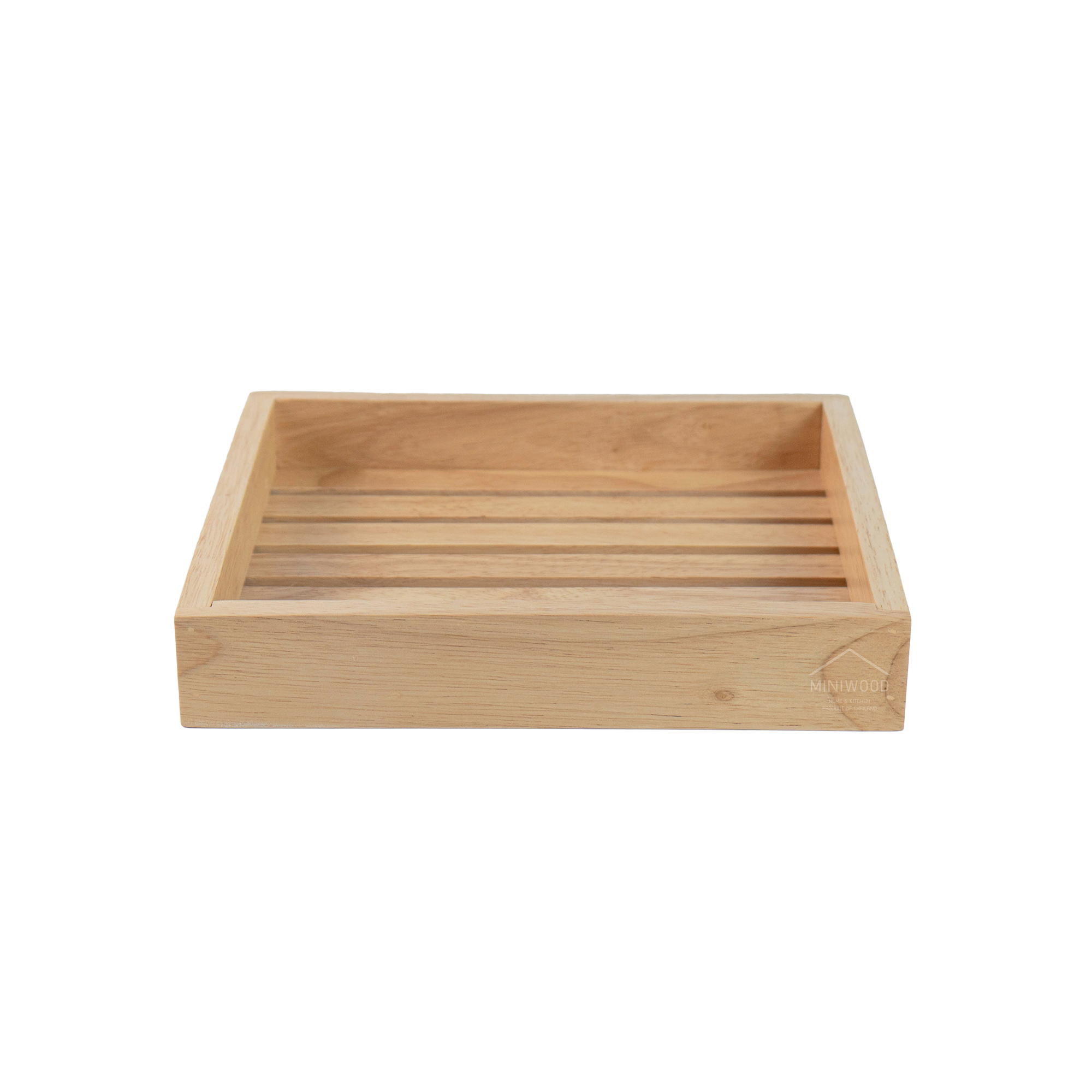 MINIWOOD กระบะพื้นร่อง ถาดเครื่องดื่ม Wooden Tray ใช้กับเครื่องล้างจานได้