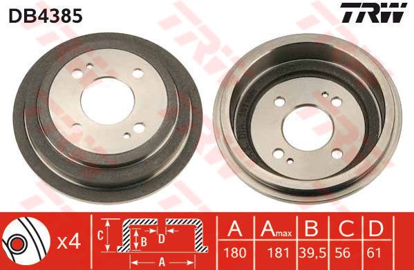 จานเบรค-หลัง (ดรัมเบรค) Brio 1.2 ปี 2011 ขึ้นไป (TRW)