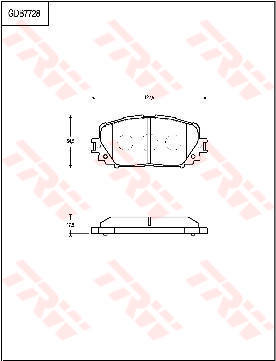 ผ้าเบรค TRW (หน้า) Toyota Yaris 1.5 Type-S ปี 06-12 DTEC