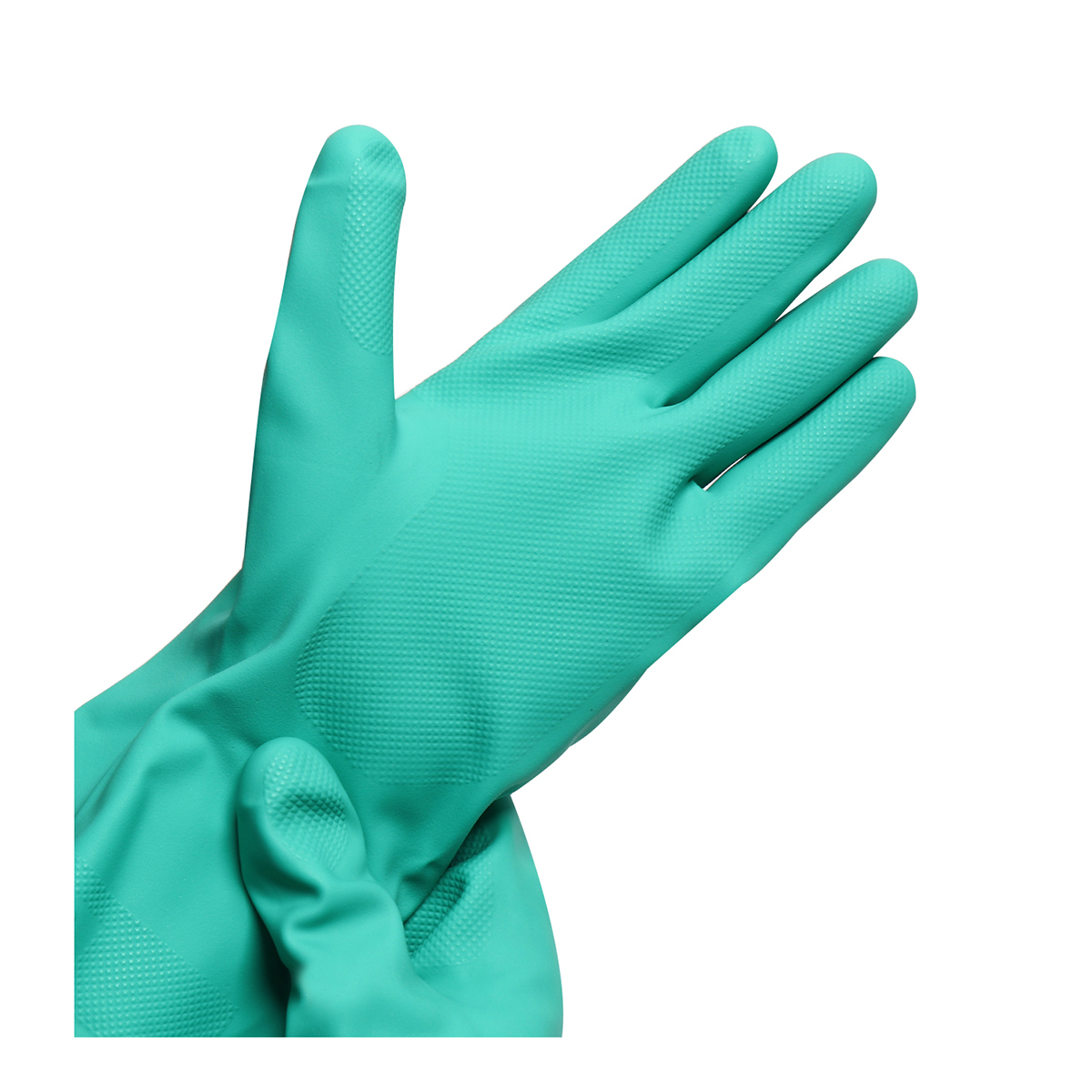 ถุงมือยางไนไตร DEXTOR สีเขียว