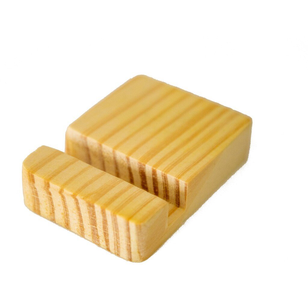 MINIWOOD ที่ตั้งโทรศัพท์ ที่วางโทรศัพท์ ขาตั้งโทรศัพท์ ไม้สน Phone stand 6x9 เซนติเมตร