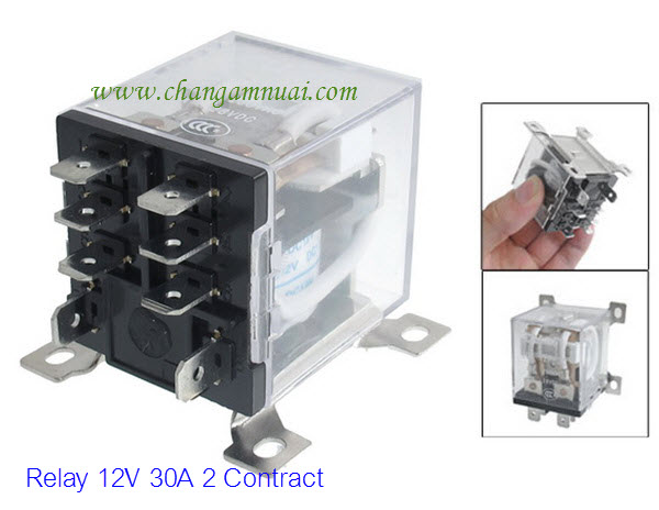 Relay 12V 30A 2 คอนแทร็ก รีเลย์ 12v ตัวคอยล์ใช้ไฟ 12VDC