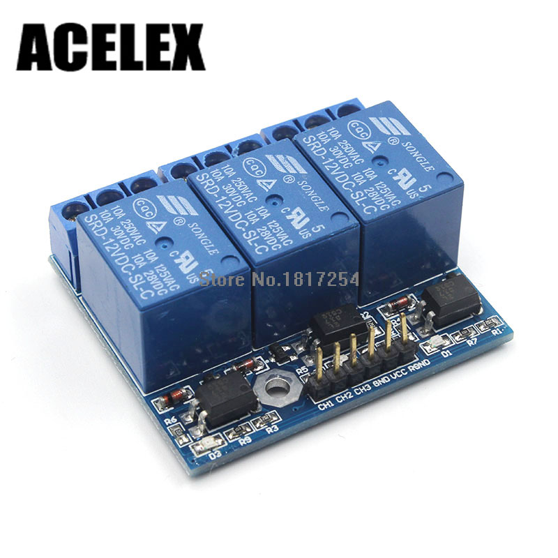 Relay 3 Channel DC 5V Opto-isolator High Level Trigger