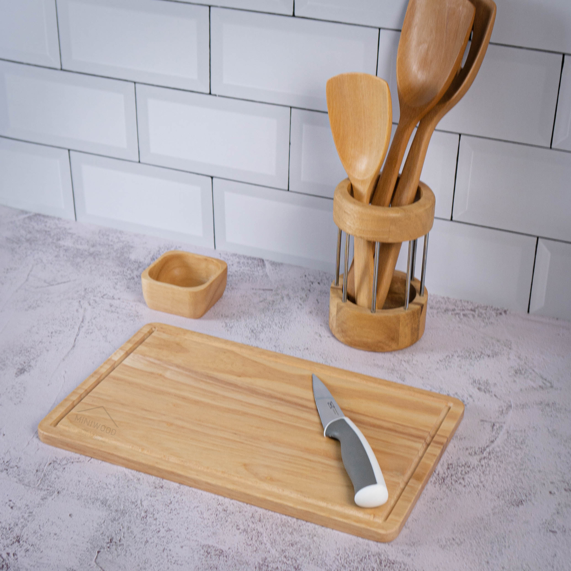 MINIWOOD เขียงหั่นผัก เขียงไม้ Wooden cutting board FOOD GRADE
