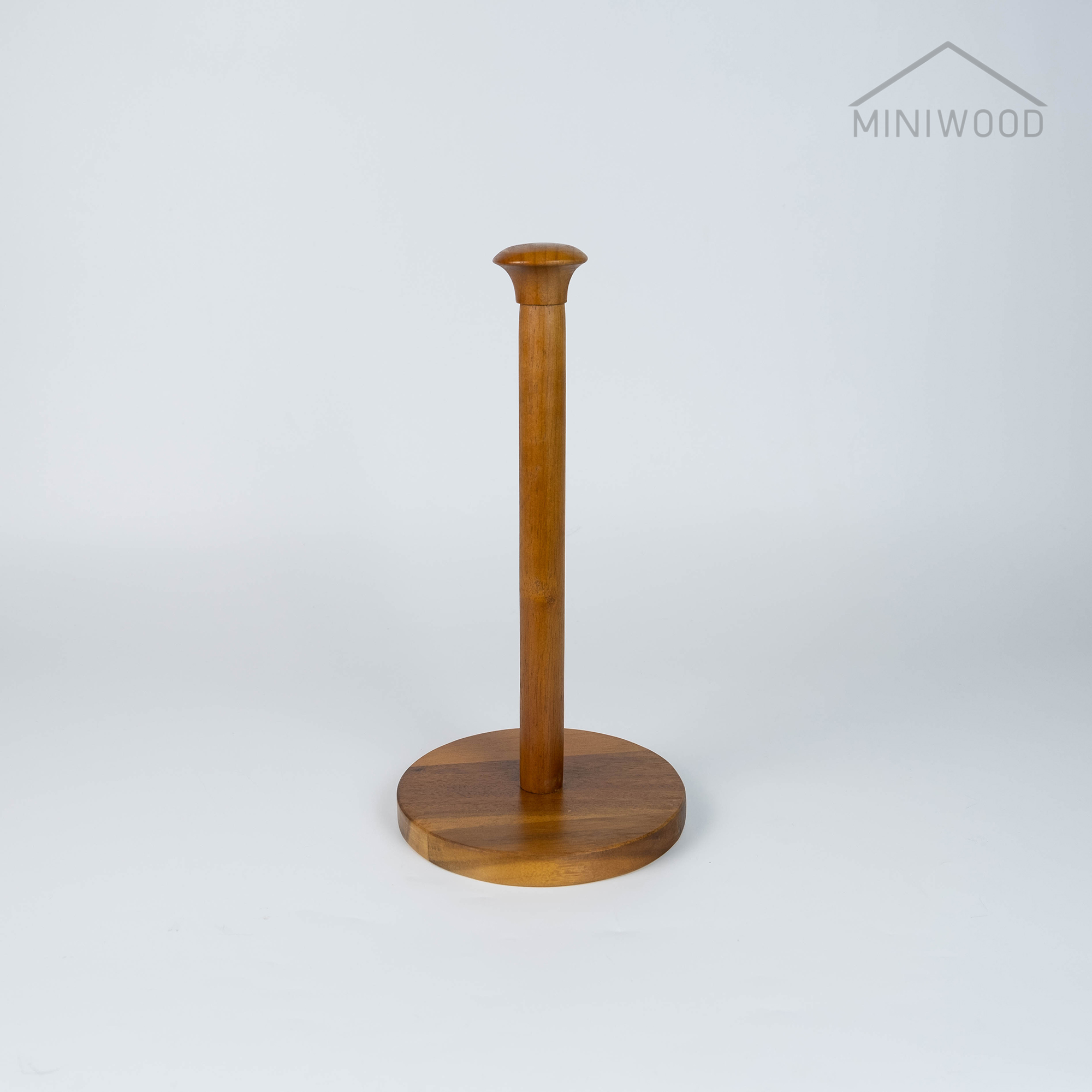 MINIWOOD แท่นกระดาษอเนกประสงค์ แท่นทิชชู่ม้วนยาว เสากระดาษอเนกประสงค์ Tissue Holder ผลิตจากไม้จริง (ลูกค้าประกอบสินค้าเอง)