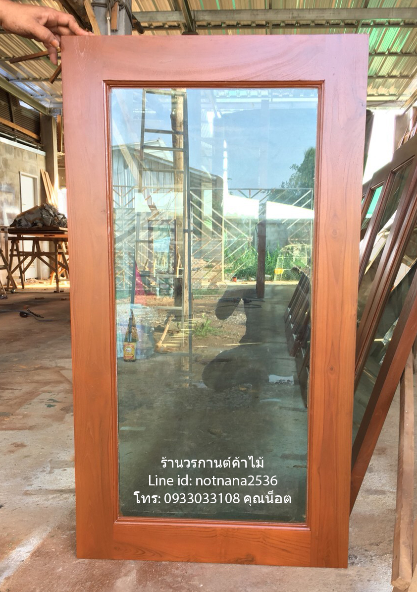 หน้าต่างไม้สักเกรดA,B รหัสD013