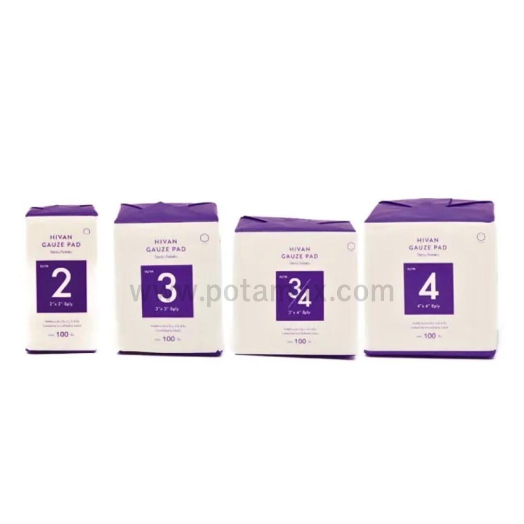 ผ้าก๊อซพับ Non-Sterile 8ply ยี่ห้อ HIVAN (100ชิ้น/ห่อ)