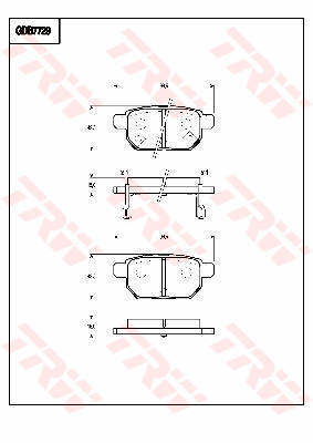 ผ้าเบรค TRW (หลัง) Toyota New Vios 1.5 S ปี 2007 on DTEC