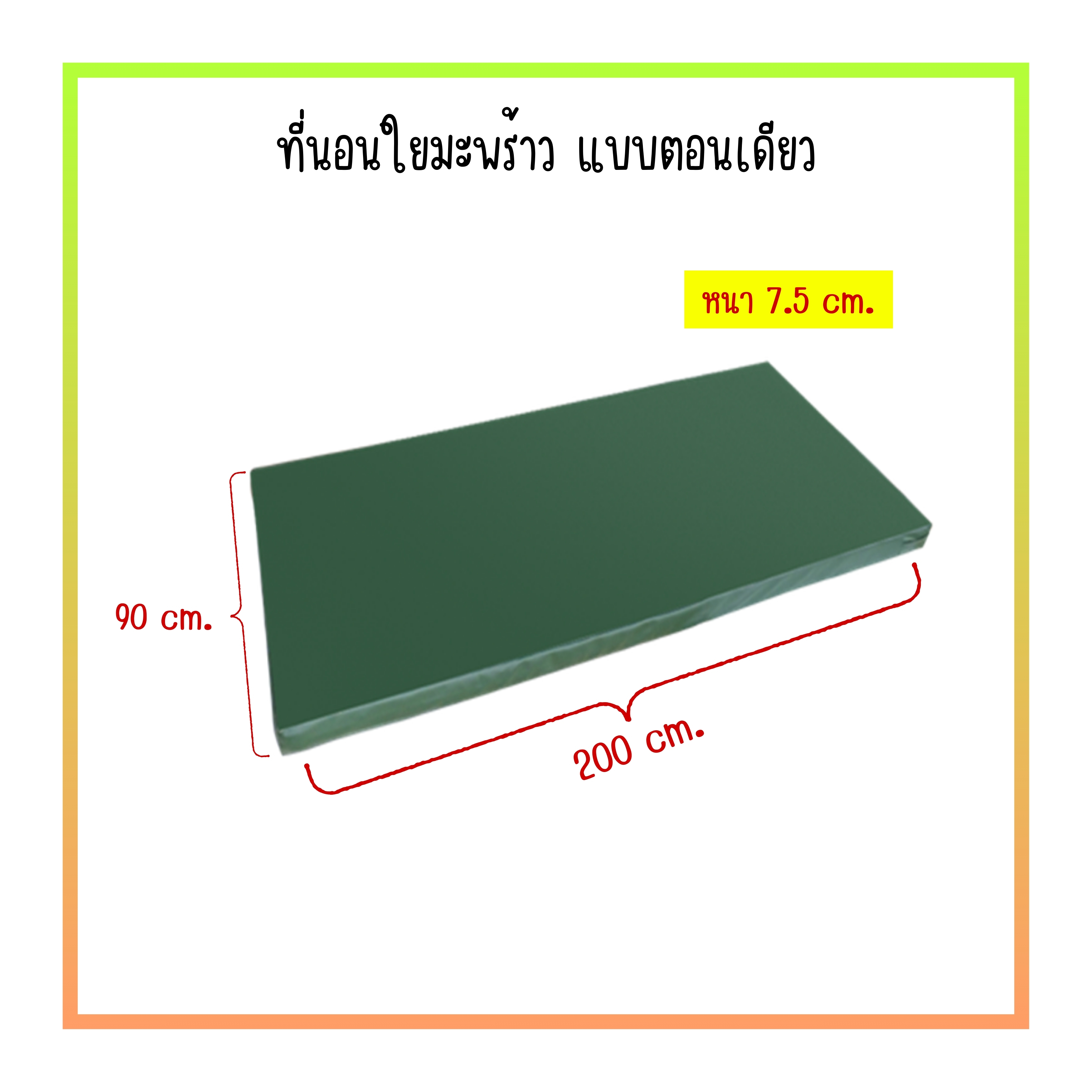 ที่นอนแบบตอนเดียว ใยมะพร้าว หุ้มหนังเทียม ขนาด 3 นิ้ว รุ่น PS269