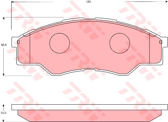 ผ้าเบรค-หน้า Vigo 4x2 (ตัวเตี้ย) ปี 04 - 08 (TRW-UTEC)
