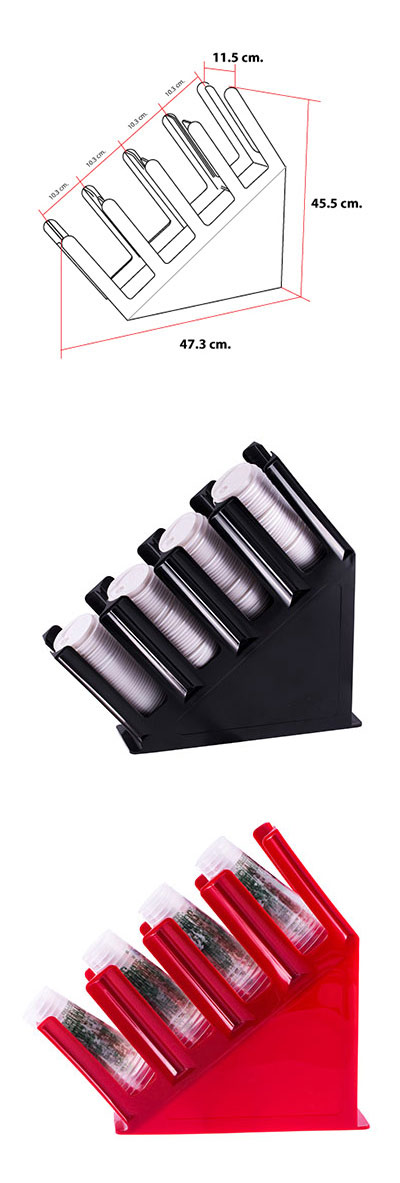 กล่องใส่แก้ว หรือ ที่ใส่แก้ว ทรงเฉียง 4 ช่อง