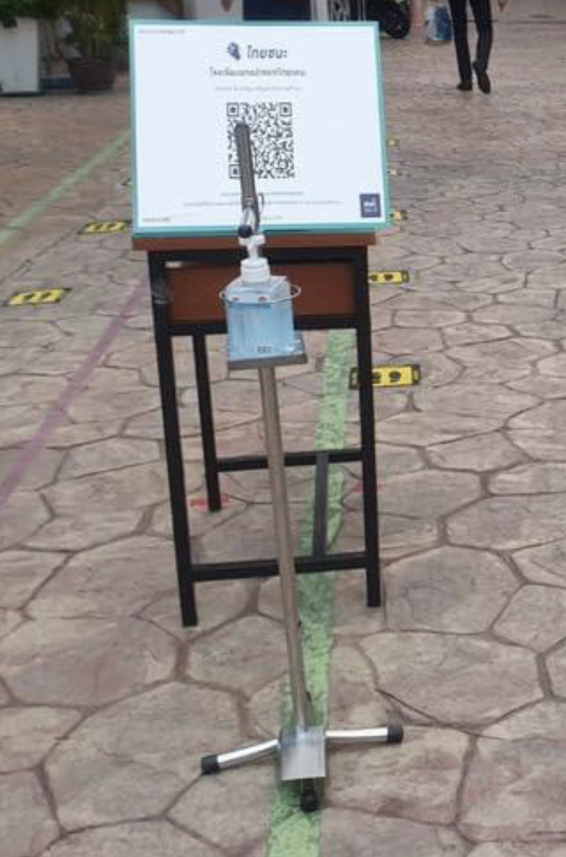 อุปกรณ์จ่ายแอลกอฮอล์แบบเท้าเหยียบ วัสดุสแตนเลส 201